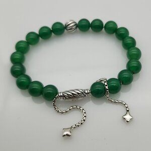David Yurman Spiritual Bead Bracelet Sterling Silver with Green Onyx  and Silver